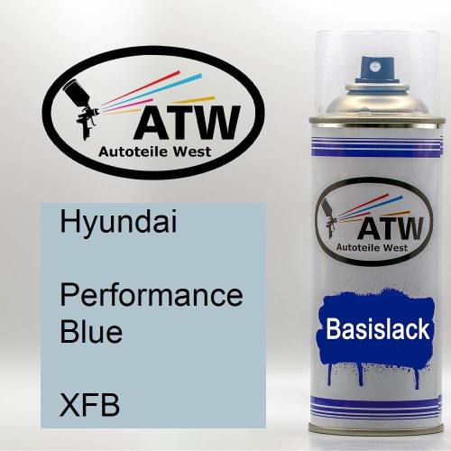 Hyundai, Performance Blue, XFB: 400ml Sprühdose, von ATW Autoteile West.